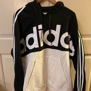 Adidas XXL hoodie like new large letter black white sweatshirt